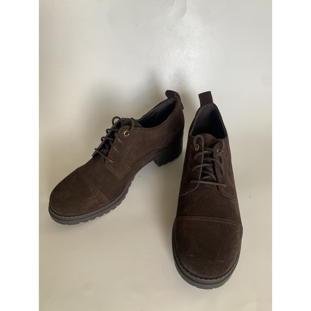 Cole Haan Camea Heritage Chunky Oxford Shoes Women's Size 10B Brown Suede